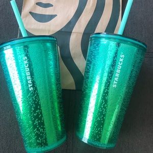 Starbucks green bubble tumblers